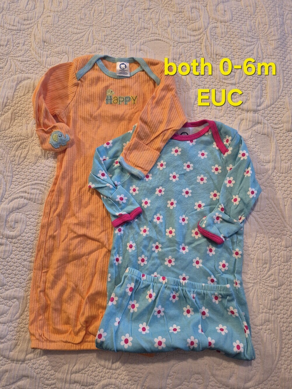 Gerber girls 0-6 months nightgown set VGUC